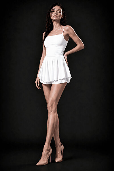 Lady's Club Kadın Askılı Mini Elbise