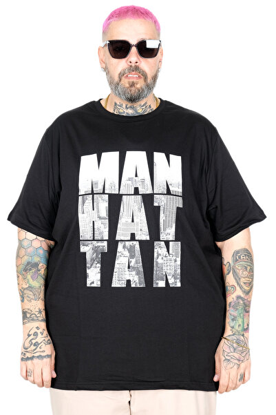 ModeXL Mode XL Plus Size T-Shirt Bis Ovratnik Manhattan U26118 CRNA
