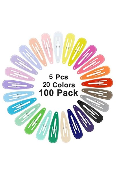 Arabest Snap Hair Clip Set, 2 Inch 100 Pieces, 20 Assorted Styles, Colorful M...