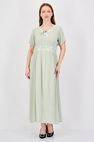 Epiphany Women Embroidered Maxi Dress, Sage Green