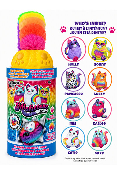 Misfittens Rainbow Cats Sürpriz Peluş Kedi | Orijinal Lisanslı Koleksiyon Oyu...