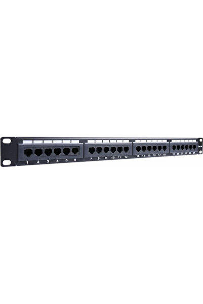 goobay Πάνελ διανομής για rack 1U 19 " με 24 θύρες Cat5e Μαύρο Κωδικός: 93865