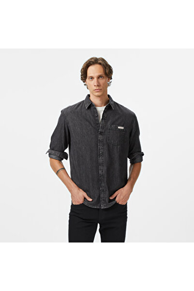 Calvin Klein Denim Shirts Erkek Siyah Gömlek LV040BM733-KQB
