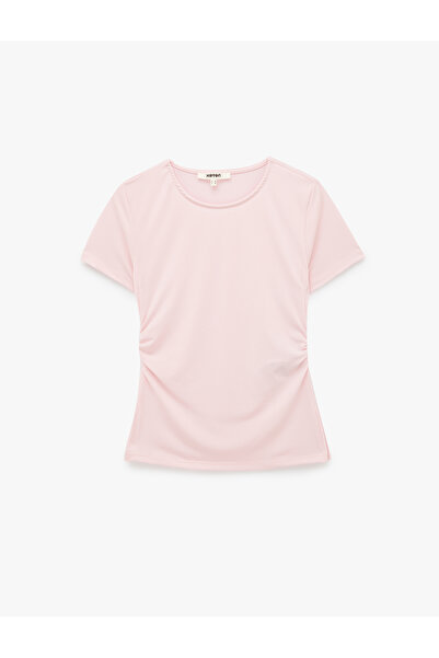 Koton Drawstring Slim Fit Short Sleeve Crew Neck Basic T-Shirt
