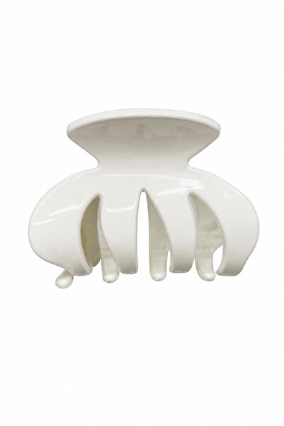 Jack Ferrero White Glossy Plastic Claw Hair Clip Stylish and Practical Access...