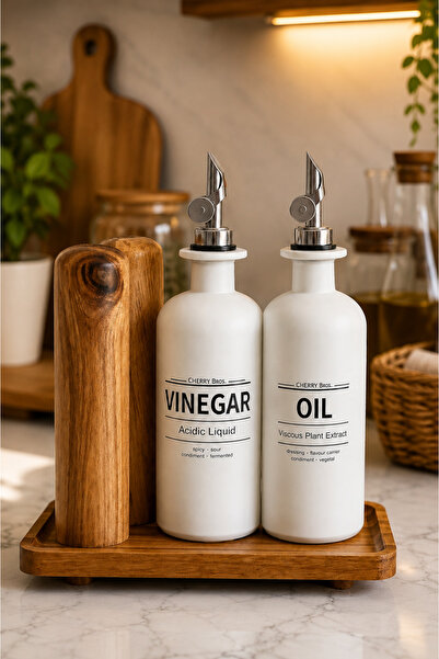 Kezze Orvella 2'li 500 ml Premium Cam Yağdanlık Seti - Damlatmaz Akıtmaz Tasarım