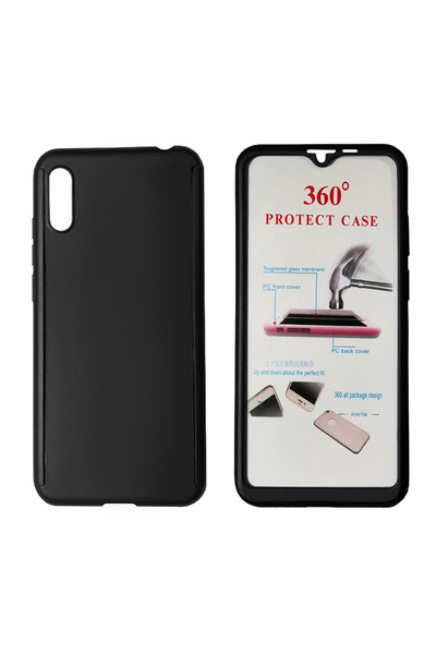POWERTECH Θήκη Body 360° Tempered Glass, Huawei Y5 2019/Honor 8S, μαύρη