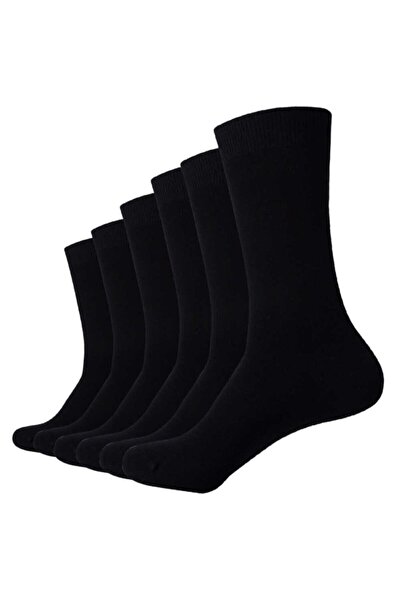 BLACK SWALLOW Men's Black Cotton 6 Pack Socks