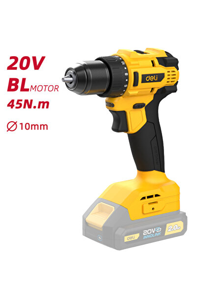 Deli δράπανο μπαταρίας DC120Z, Brushless, 20V, 45N.m