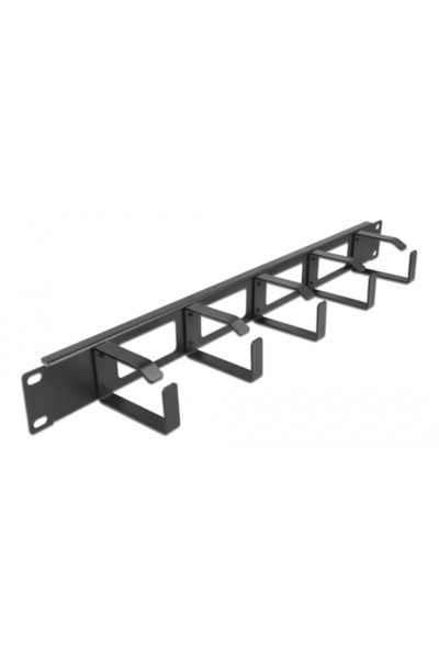 DELOCK cable management 66659 για rack 19"/1U, 5x γάντζοι, μαύρο