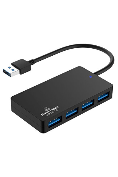 POWERTECH USB hub PT-1145, 4x θυρών, 5Gbps, USB σύνδεση, μαύρο