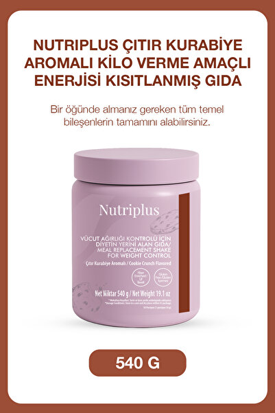 Nutriplus Çıtır Kurabiye Aromalı Shake 540 gr | Enerjisi Kısıtlanmış Gıda