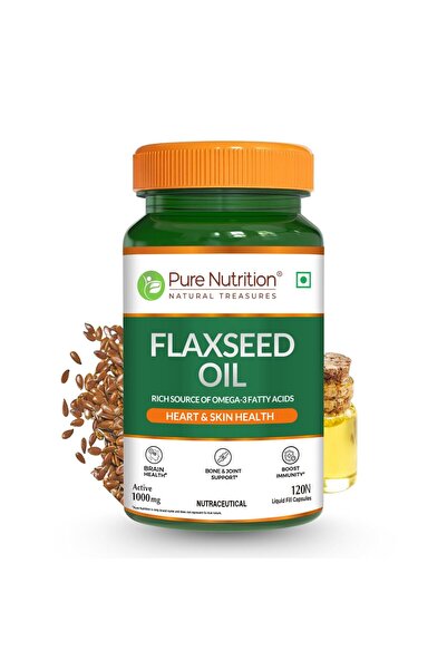 Pure Nutrition Flaxseed Oil Supplement with Omega 3, 6 & 9 | 1000mg Vegetaria...