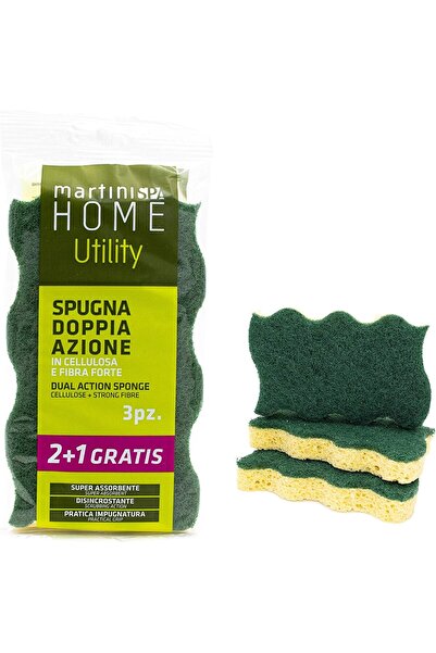martini Cellulose Fiber Sponge 3-Piece Set, Green
