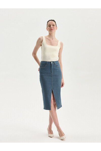 LC Waikiki Fustă din denim slim fit