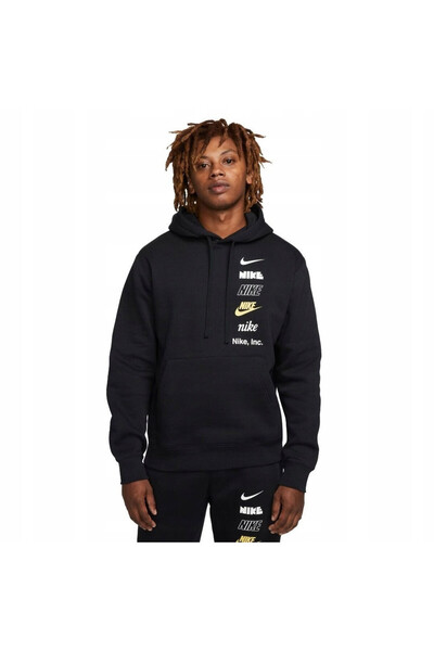 Nike Hanorac bărbați Club BB PO Hoodie MLOGO DX0783-010, 100% bumbac