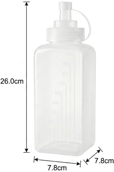 Cuisine Art 1000ml/1 Liter Oil Dispenser Squeeze Bottle – Food-Safe PE Plastic with Fine-Tip Nozzle
