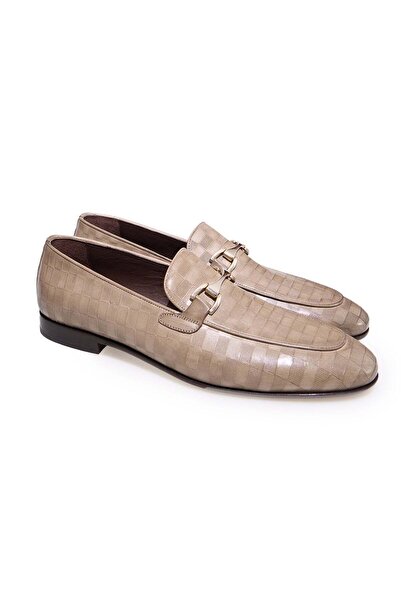 FRANCO CALVANI Mink Color Laceless Genuine Leather Men's Shoes