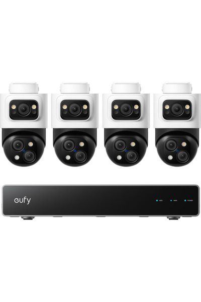 eufy PoE NVR S4 Max video surveillance kit, 4K resolution, AI, IP65, with 4 P...