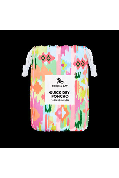 Dock & Bay Poncho Adults - Quick Dry Hooded Towel - Watermelon Sugar - Medium