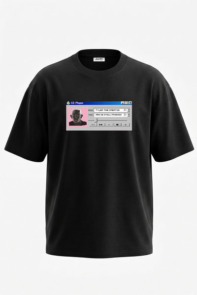 Anetos Μαύρο μπλουζάκι Tyler The Creator με σχέδιο και στάμπα, Unisex, Oversize
