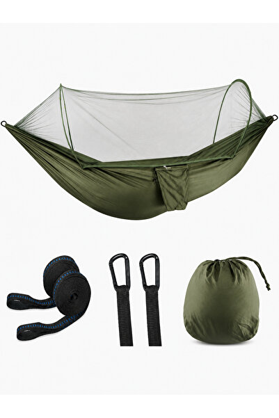Kepeak Διπλή αιώρα με αυτόματη κουνουπιέρα 290x140εκ. - Χακί CHAMMS002