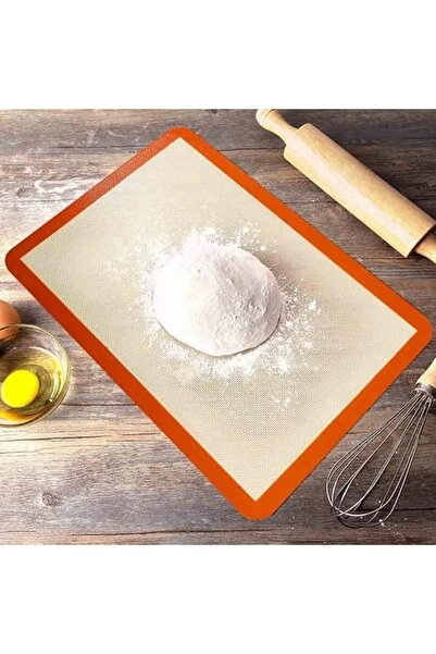 Yıldızan بساط طهي من السيليكون من msa shop، بحواف برتقالية، قاعدة صينية خبز غ...