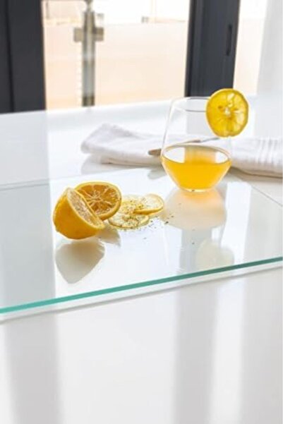 Yıldızan Mht Shop Glass Cutting Board and Presentation Table Natural Transluc...