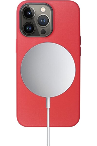 Vivid PU Leather Case - Σκληρή Θήκη Magsafe Apple iPhone 13 Pro - Red