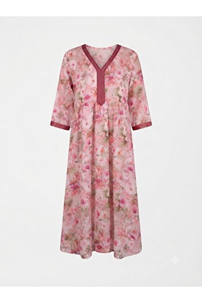 Zinora Girls Kaftan Dress, Floral , Size 6, loose fitting, total length 36cm