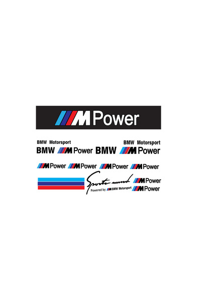 Amo-Stickers Set autocolante BMW M Power Gri inchis