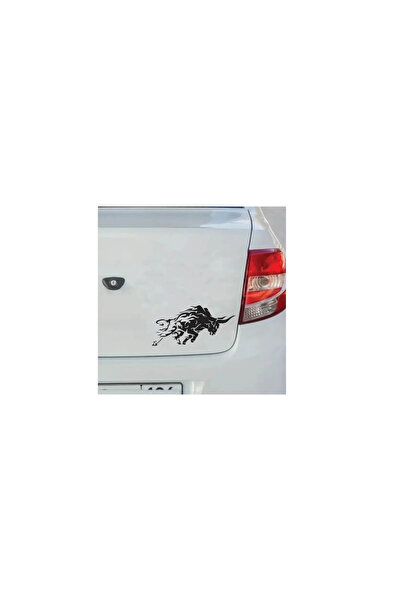 Amo-Stickers Стикер за кола Бик в пламъци 45см Зелен