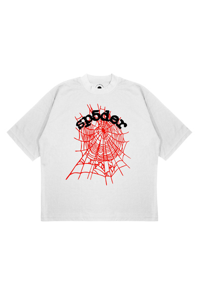 PURE EFFECT Unisex Oversize Sp5Der Basic Printed Boxy Fit Thick Fabric T-Shirt