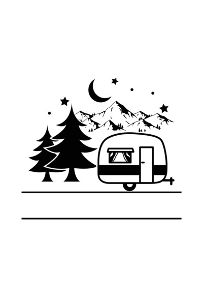 Amo-Stickers Αυτοκόλλητο Τροχόσπιτου, Κάμπινγκ, Περιπέτεια 20x70εκ. Λευκό
