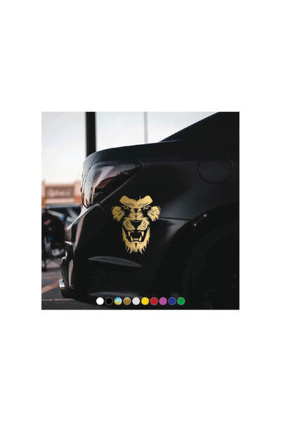 Amo-Stickers Стикер за кола Яростен лъв 45см Тъмно сив