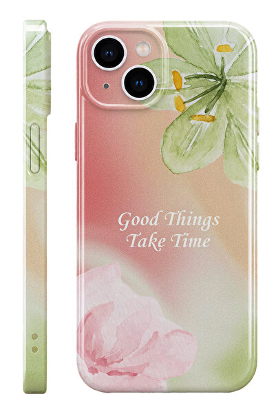 WANNA PROTECT iPhone 13 Soft Bloom Protect Slim Parlak Tam Kaplayan Baskı Kam...