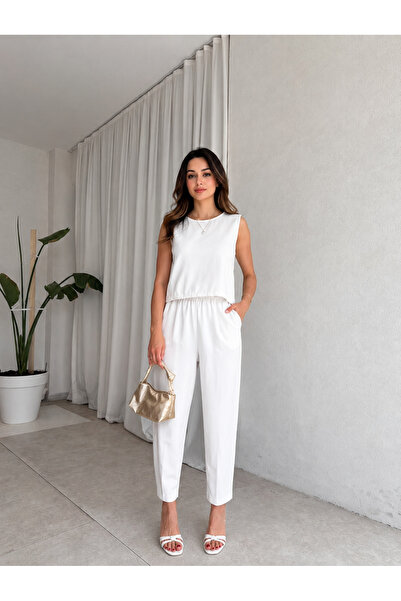 My Blog White Nao Blouse Pants Set - 2Y8796