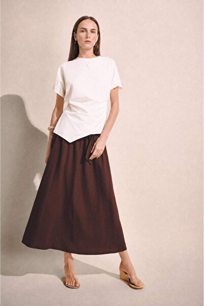 DeFacto A-Line Belted Crinkle Fabric Maxi Skirt H8754Ax26Au