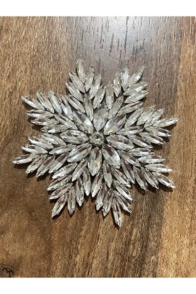 Ornaments Kristal taşli ütüyle yapişan kar tanesi genişlik 9 cm uzunluk 9cm
