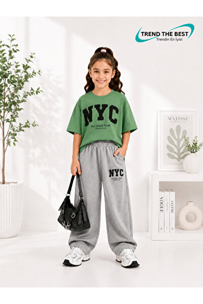 TREND THE BEST Trendin En İyisi Summer Girl Boy Unisex Kids Nyc Printed Gray ...