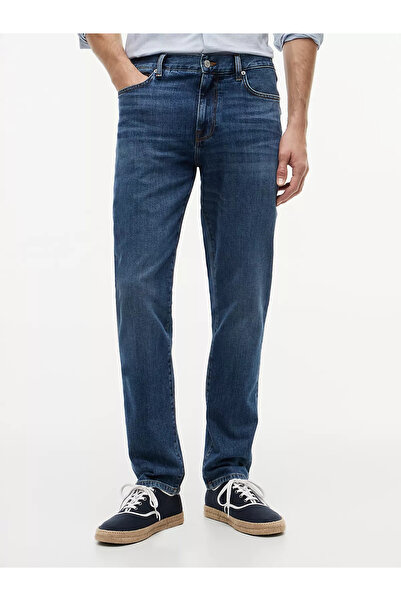 Tommy Hilfiger Erkek Straight Fit Normal Bel Düz Paça Denim Lacivert Jeans