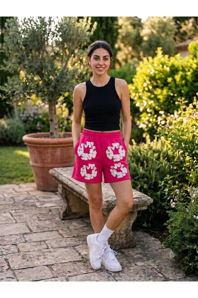 JANTIL MODA Women's Oversize Shorts - 3D Puff Floral Printed Cotton Shorts 💯