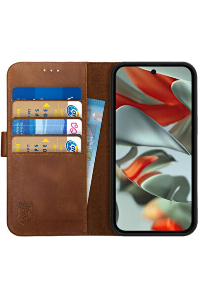 ROSSO Θήκη Google Pixel 9 Pro XL - Deluxe Δερμάτινη Πορτοφόλι - Brown