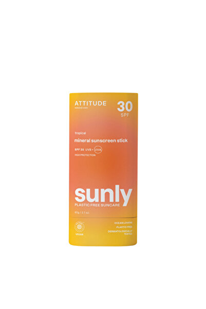 Attitude Stick pentru Protectie Solara SPF30 cu Parfum Tropical pentru Adulti...