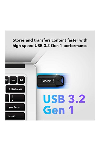 Lexar محرك أقراص فلاش USB من نوع JumpDrive S80 بسعة 128 جيجابايت، طراز LJDS0802