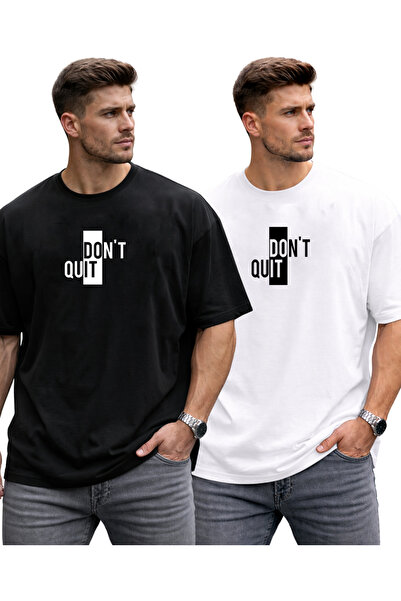 dont quıt Set of 2 100% Cotton Oversize Fit T-Shirts
