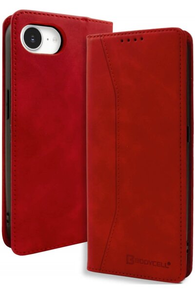Bodycell Θήκη iPhone 17e / 16e Book Case Πορτοφόλι - Red