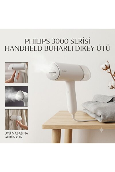 Philips 3000 Serisi El Tipi Dikey Ütü, 1000W, 30 Saniyede Hazır, Kompakt ve K...