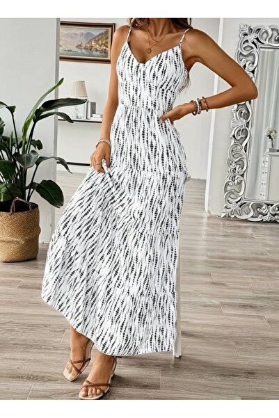civetta Women's Strappy V-Neck Tie Back Long Jersey Dress
