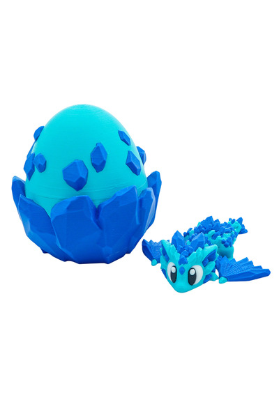 Eva Prints Set Mini Dragon de Cristal cu Ou de Dragon, figurina articulata pr...